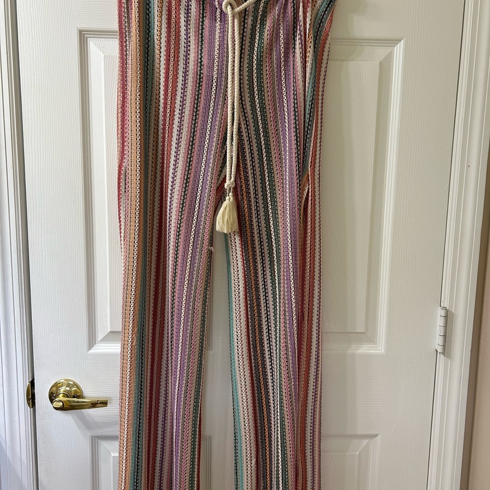 Striped Multicolor Wide-Leg Pants